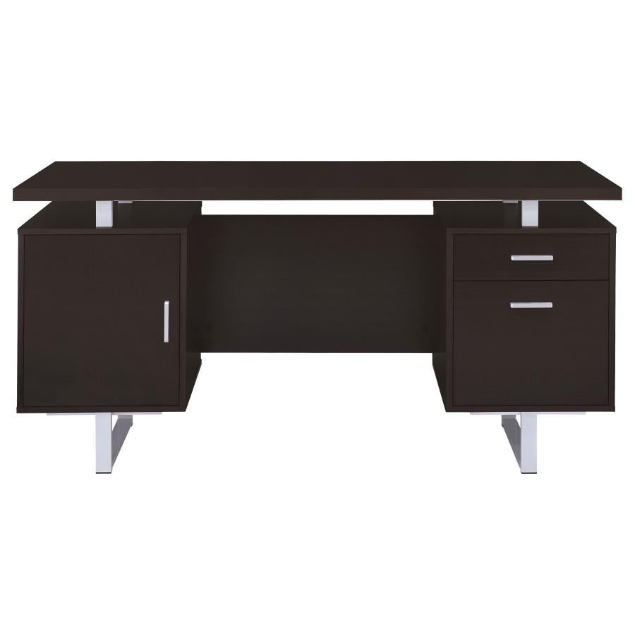 LAWTEY 60-INCH 2-DRAWER OFFICE COMPUTER DESK CAPPUCCINO