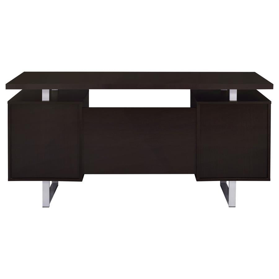 LAWTEY 60-INCH 2-DRAWER OFFICE COMPUTER DESK CAPPUCCINO