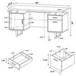 LAWTEY 60-INCH 2-DRAWER OFFICE COMPUTER DESK CAPPUCCINO