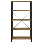 ANALIESE 2-PIECE COMPUTER DESK BOOKCASE SET RUSTIC NUTMEG