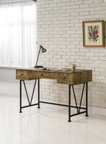 ANALIESE 47-INCH 3-DRAWER WRITING DESK RUSTIC NUTMEG