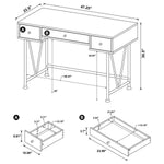 ANALIESE 47-INCH 3-DRAWER WRITING DESK RUSTIC NUTMEG
