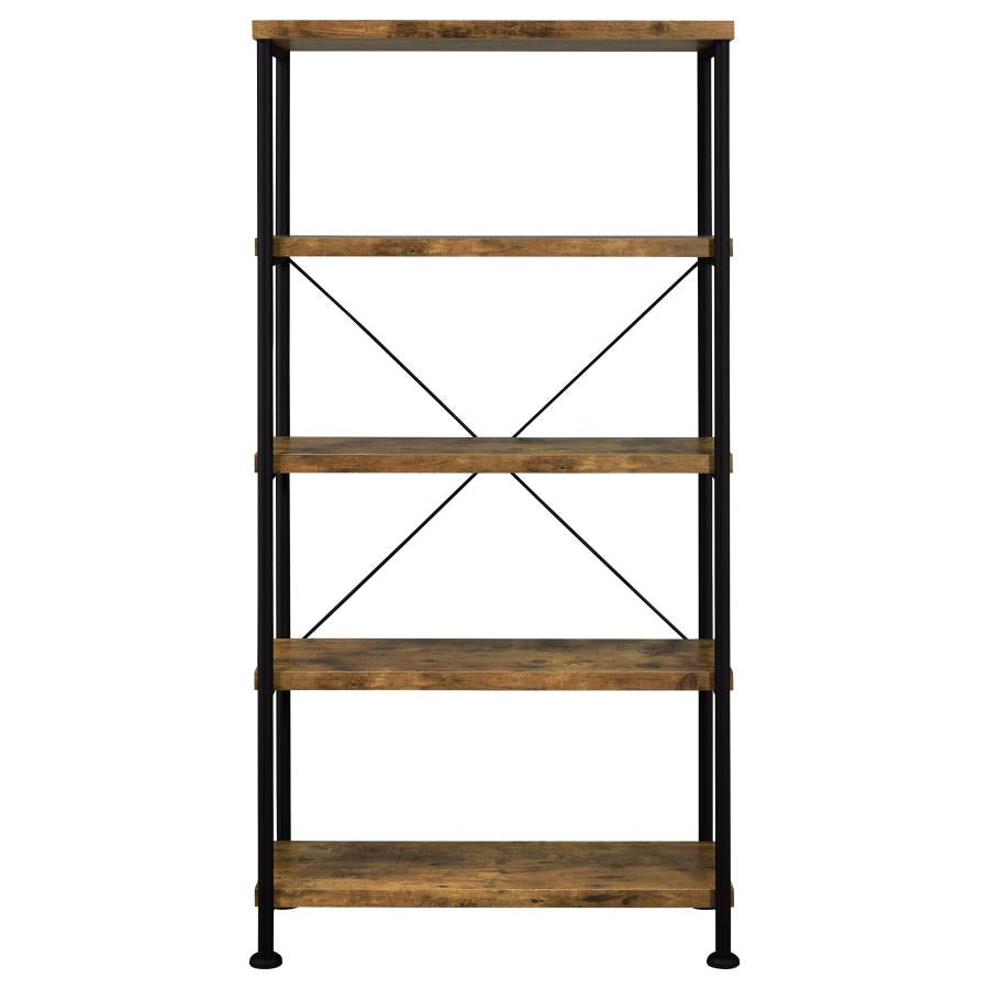ANALIESE 63-INCH 4-SHELF BOOKSHELF RUSTIC NUTMEG