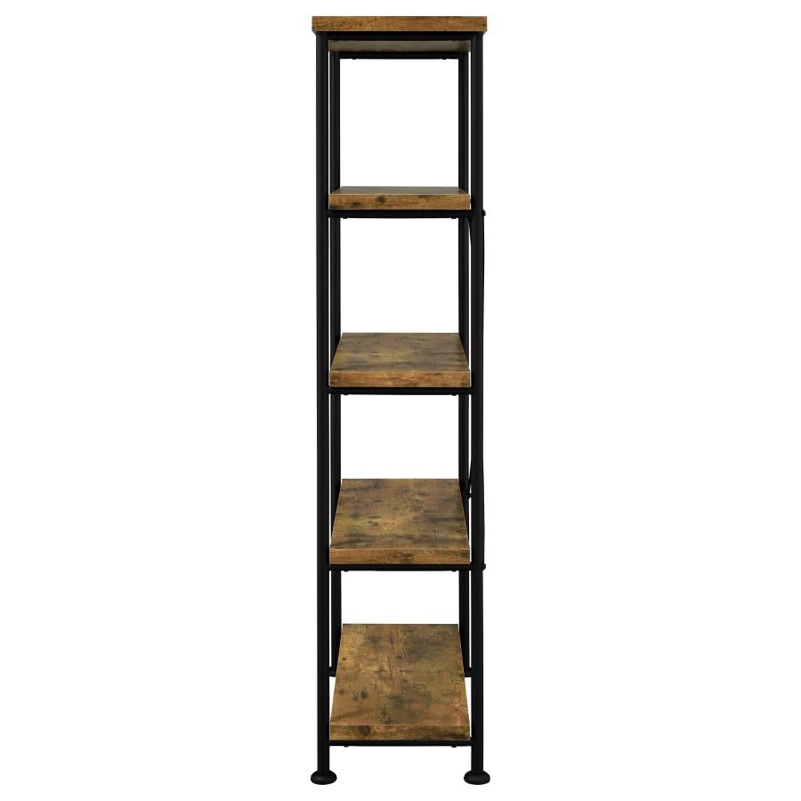 ANALIESE 63-INCH 4-SHELF BOOKSHELF RUSTIC NUTMEG