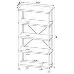 ANALIESE 63-INCH 4-SHELF BOOKSHELF RUSTIC NUTMEG