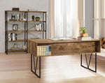 ANALIESE 63-INCH 4-SHELF DOUBLE BOOKSHELF RUSTIC NUTMEG