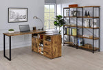 ANALIESE 63-INCH 4-SHELF DOUBLE BOOKSHELF RUSTIC NUTMEG