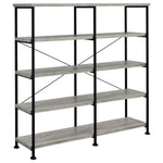ANALIESE 63-INCH 4-SHELF DOUBLE BOOKSHELF GREY DRIFTWOOD