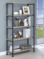 ANALIESE 63-INCH 4-SHELF BOOKSHELF GREY DRIFTWOOD