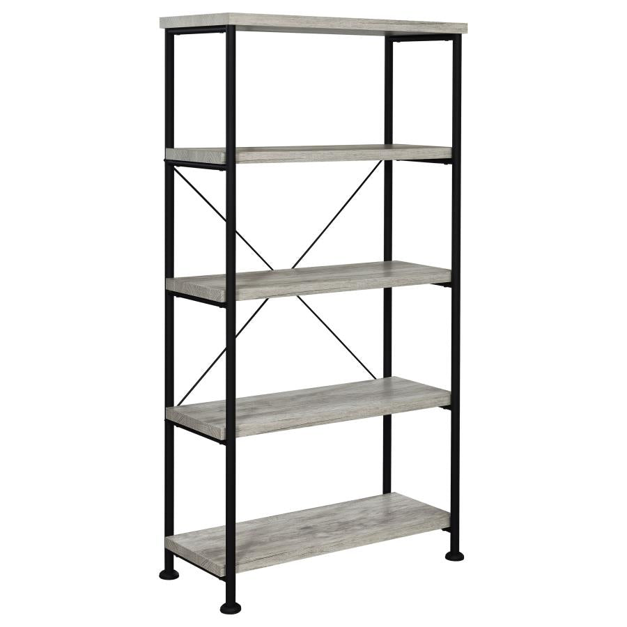 ANALIESE 63-INCH 4-SHELF BOOKSHELF GREY DRIFTWOOD