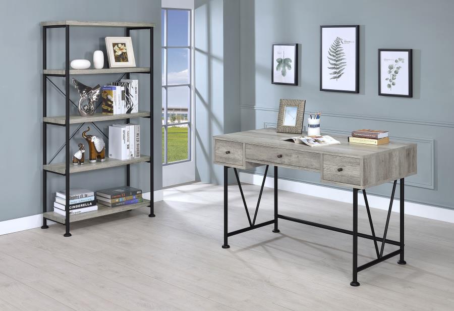 ANALIESE 63-INCH 4-SHELF BOOKSHELF GREY DRIFTWOOD
