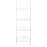 AMATURO 72-INCH 4-SHELF ACRYLIC LADDER BOOKSHELF CLEAR