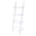 AMATURO 72-INCH 4-SHELF ACRYLIC LADDER BOOKSHELF CLEAR