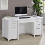 DYLAN 60-INCH 4-DRAWER LIFT TOP OFFICE DESK WHITE HIGH GLOSS