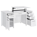 DYLAN 60-INCH 4-DRAWER LIFT TOP OFFICE DESK WHITE HIGH GLOSS