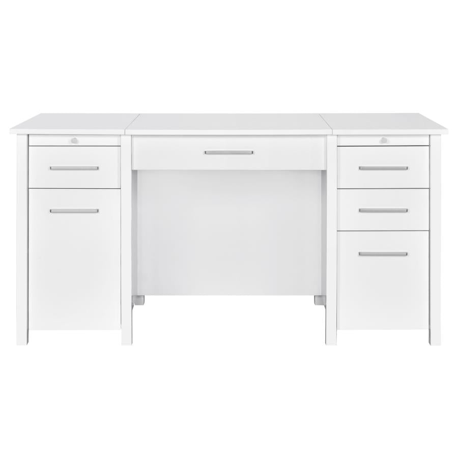 DYLAN 60-INCH 4-DRAWER LIFT TOP OFFICE DESK WHITE HIGH GLOSS