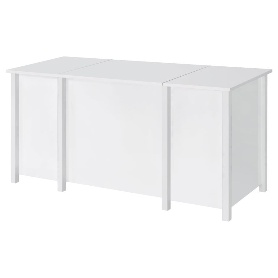 DYLAN 60-INCH 4-DRAWER LIFT TOP OFFICE DESK WHITE HIGH GLOSS