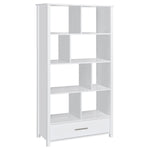 DYLAN 68-INCH 4-SHELF STORAGE BOOKSHELF WHITE HIGH GLOSS