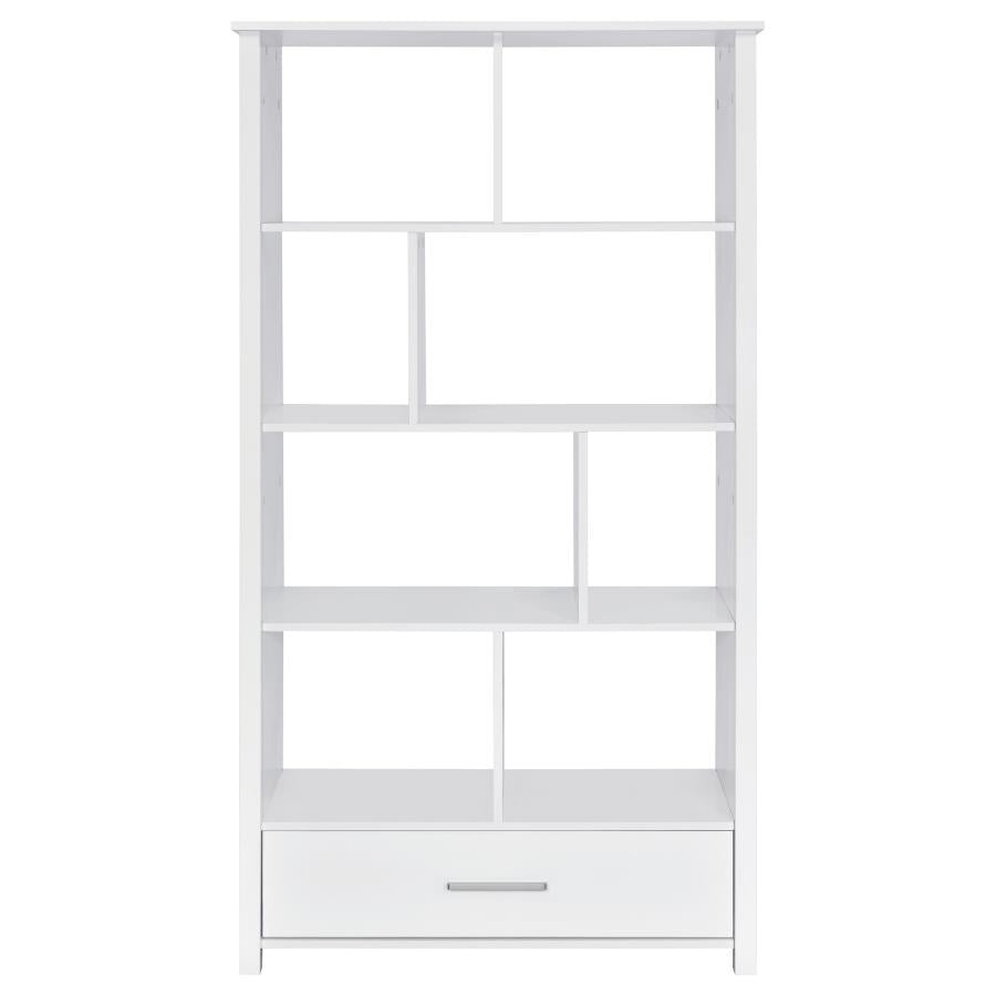DYLAN 68-INCH 4-SHELF STORAGE BOOKSHELF WHITE HIGH GLOSS
