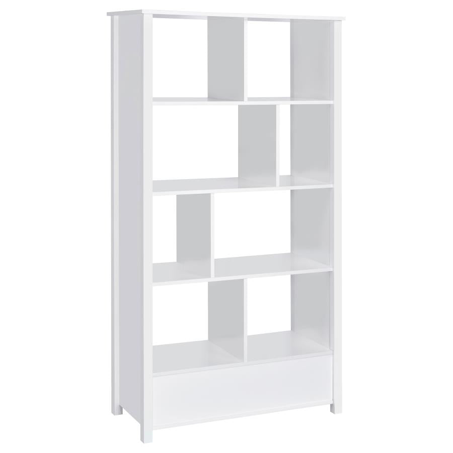 DYLAN 68-INCH 4-SHELF STORAGE BOOKSHELF WHITE HIGH GLOSS