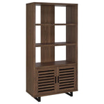 MADDOX 71-INCH 3-SHELF CABINET BOOKCASE WALNUT