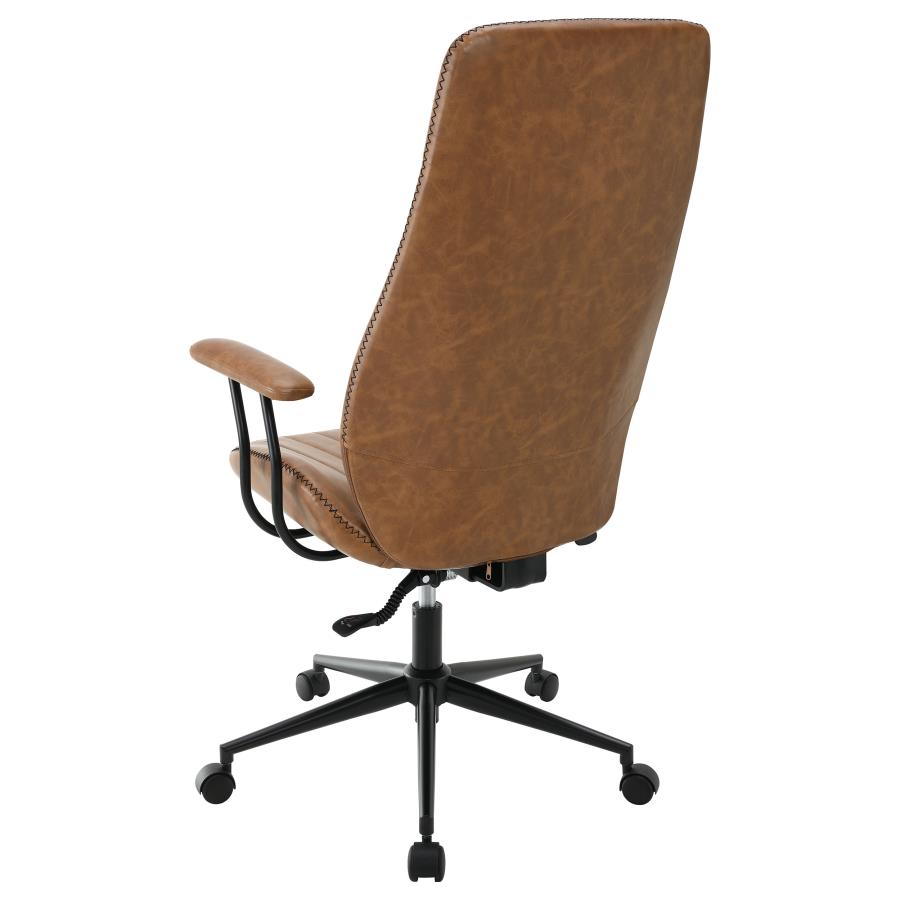 RANGER UPHOLSTERED ADJUSTABLE HOME OFFICE DESK CHAIR BROWN