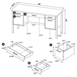 SAMSON 60-INCH 4-DRAWER OFFICE COMPUTER DESK WEATHERED OAK