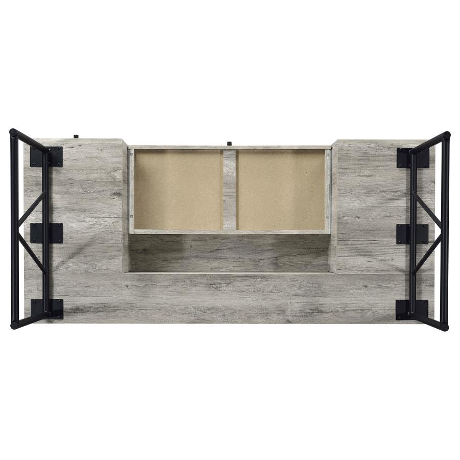 ANALIESE 63-INCH 4-DRAWER WRITING DESK GREY DRIFTWOOD