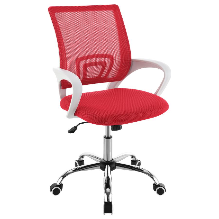 FELTON UPHOLSTERED ADJUSTABLE HOME OFFICE DESK CHAIR RED