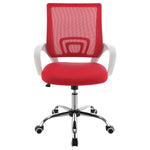 FELTON UPHOLSTERED ADJUSTABLE HOME OFFICE DESK CHAIR RED