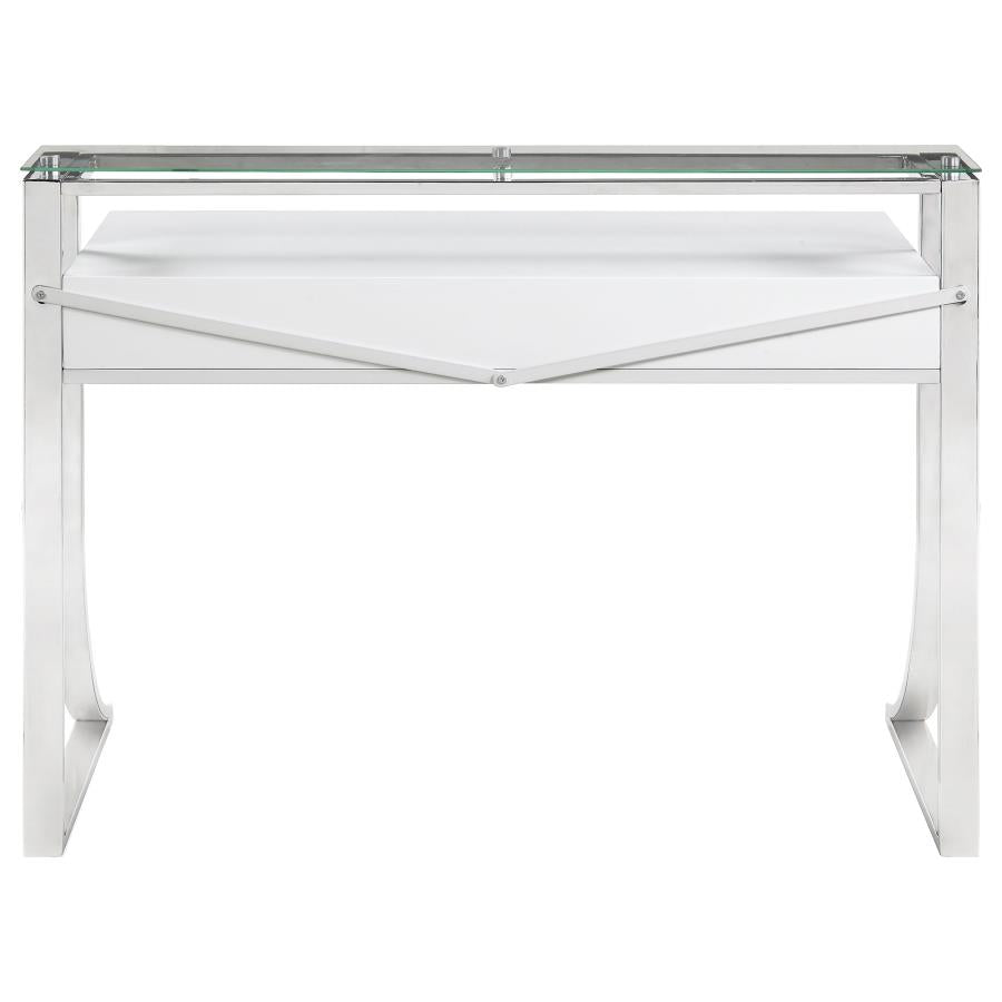 GEMMA 48-INCH 2-DRAWER WRITING DESK WHITE HIGH GLOSS