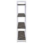 GRIMMA 63-INCH 4-SHELF BOOKSHELF RUSTIC GREY AND CHROME