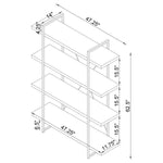 GRIMMA 63-INCH 4-SHELF BOOKSHELF RUSTIC GREY AND CHROME