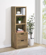 WESTPARK 3-SHELF BOOKCASE USB AND LOCKABLE DRAWER MANGO