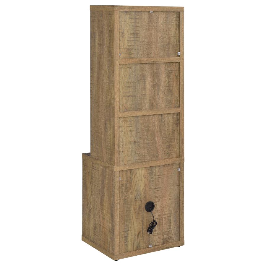WESTPARK 3-SHELF BOOKCASE USB AND LOCKABLE DRAWER MANGO