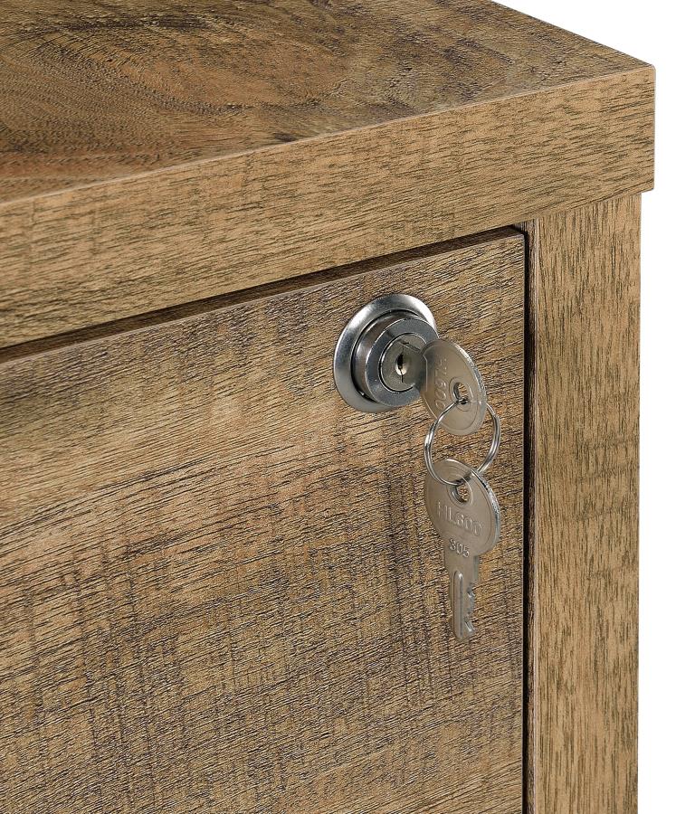 WESTPARK 3-SHELF BOOKCASE USB AND LOCKABLE DRAWER MANGO