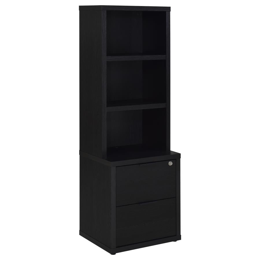 WESTPARK 3-PIECE WALL UNIT BOOKCASE SET WITH USB BLACK