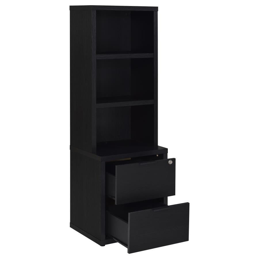 WESTPARK 3-PIECE WALL UNIT BOOKCASE SET WITH USB BLACK