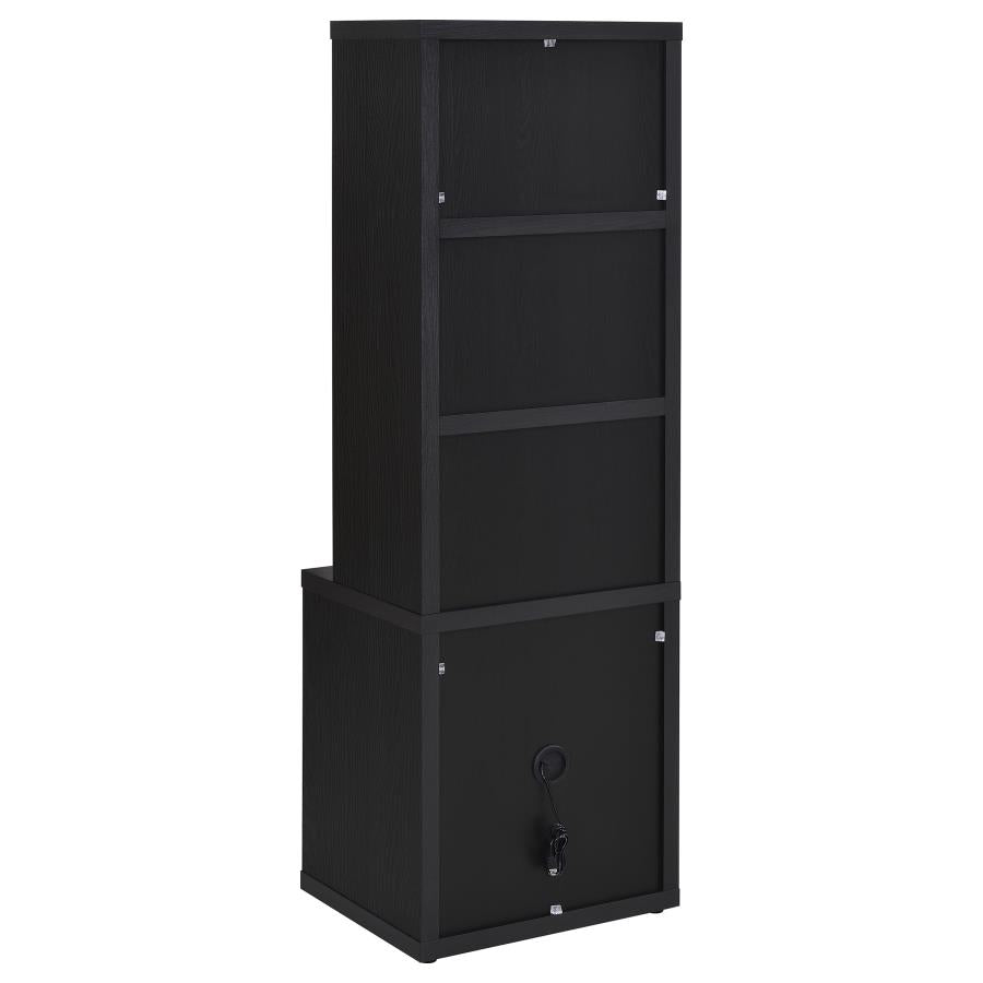 WESTPARK 3-SHELF BOOKCASE USB AND LOCKABLE DRAWER BLACK
