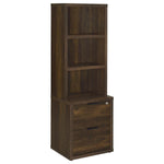 WESTPARK 3-PIECE WALL UNIT BOOKCASE SET WITH USB DARK PINE