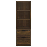 WESTPARK 3-SHELF BOOKCASE USB AND LOCKABLE DRAWER DARK PINE