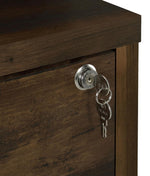 WESTPARK 3-SHELF BOOKCASE USB AND LOCKABLE DRAWER DARK PINE