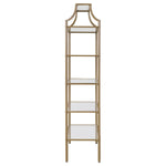SERENA 70-INCH 5-SHELF GLASS BOOKSHELF GOLD