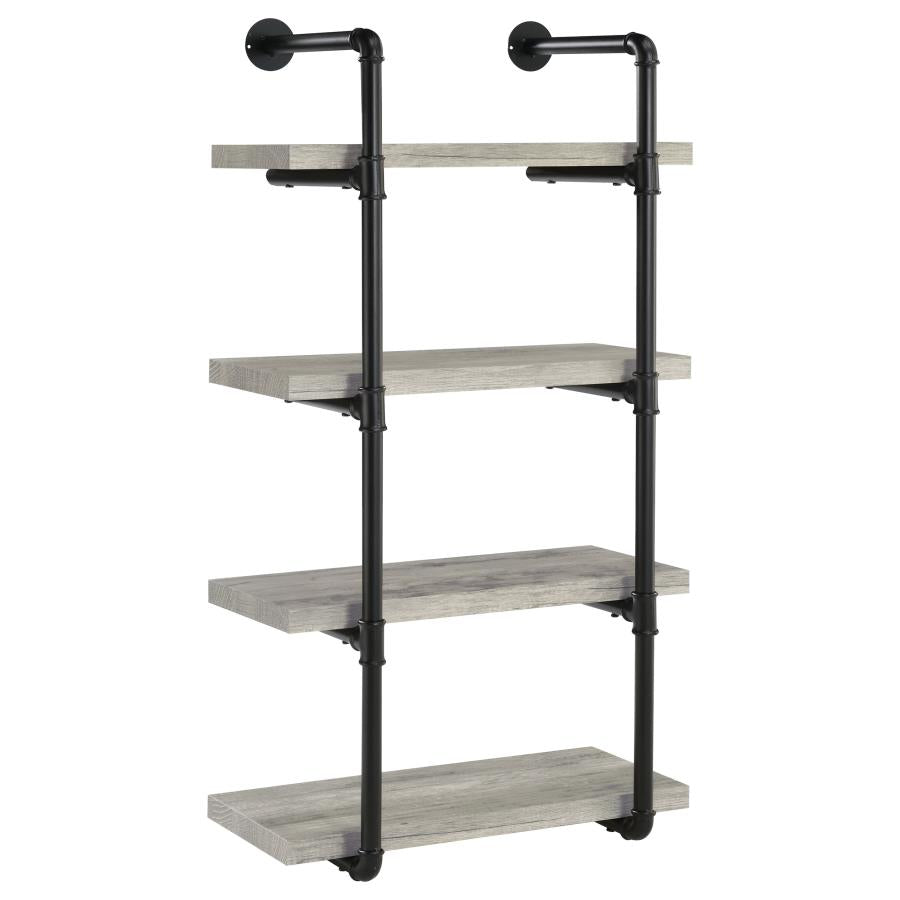 ELMCREST 24-INCH 4-SHELF WALL BOOKSHELF GREY DRIFTWOOD