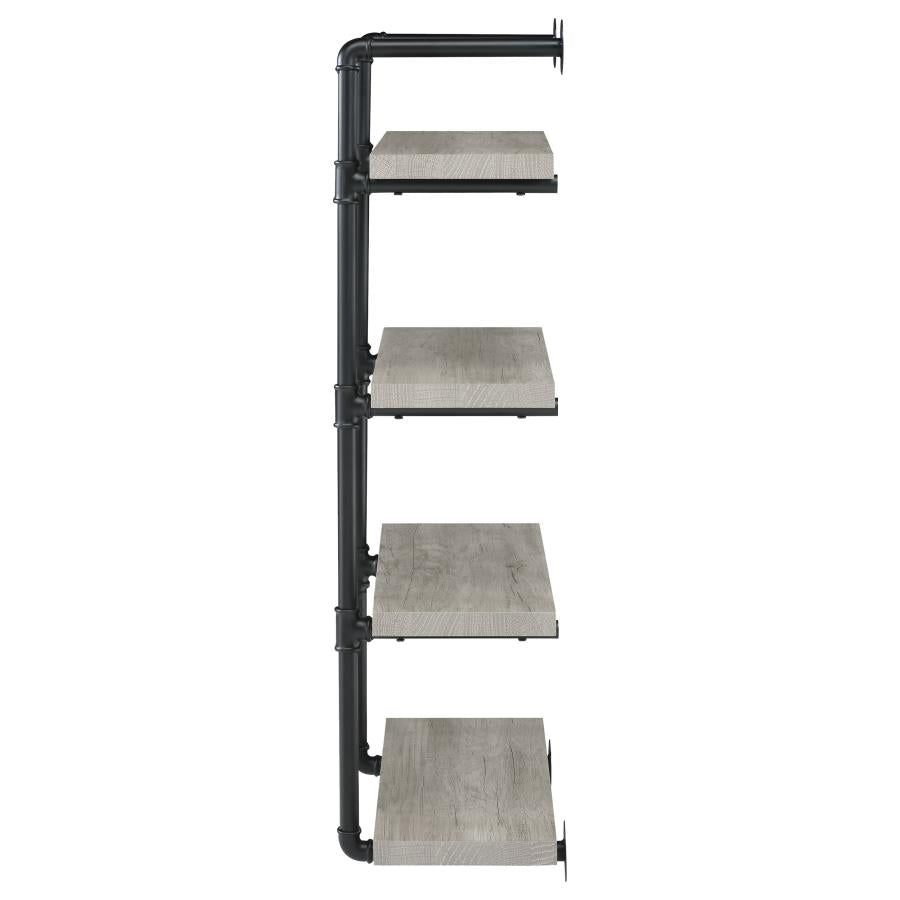ELMCREST 24-INCH 4-SHELF WALL BOOKSHELF GREY DRIFTWOOD