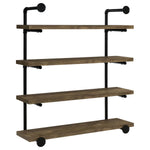 ELMCREST 39-INCH 4-SHELF WALL BOOKSHELF RUSTIC OAK