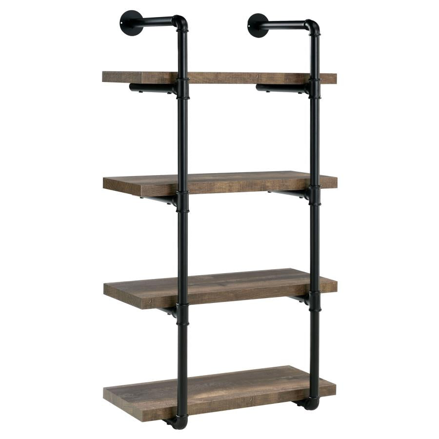 ELMCREST 24-INCH 4-SHELF WALL BOOKSHELF RUSTIC OAK