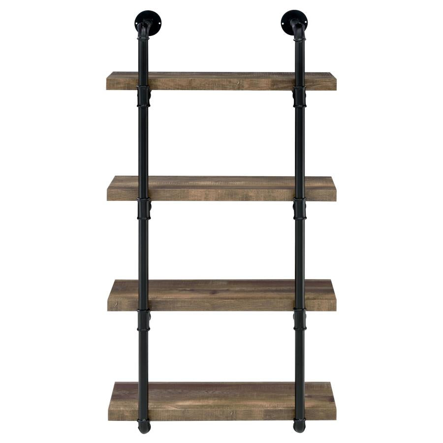 ELMCREST 24-INCH 4-SHELF WALL BOOKSHELF RUSTIC OAK