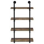 ELMCREST 24-INCH 4-SHELF WALL BOOKSHELF RUSTIC OAK