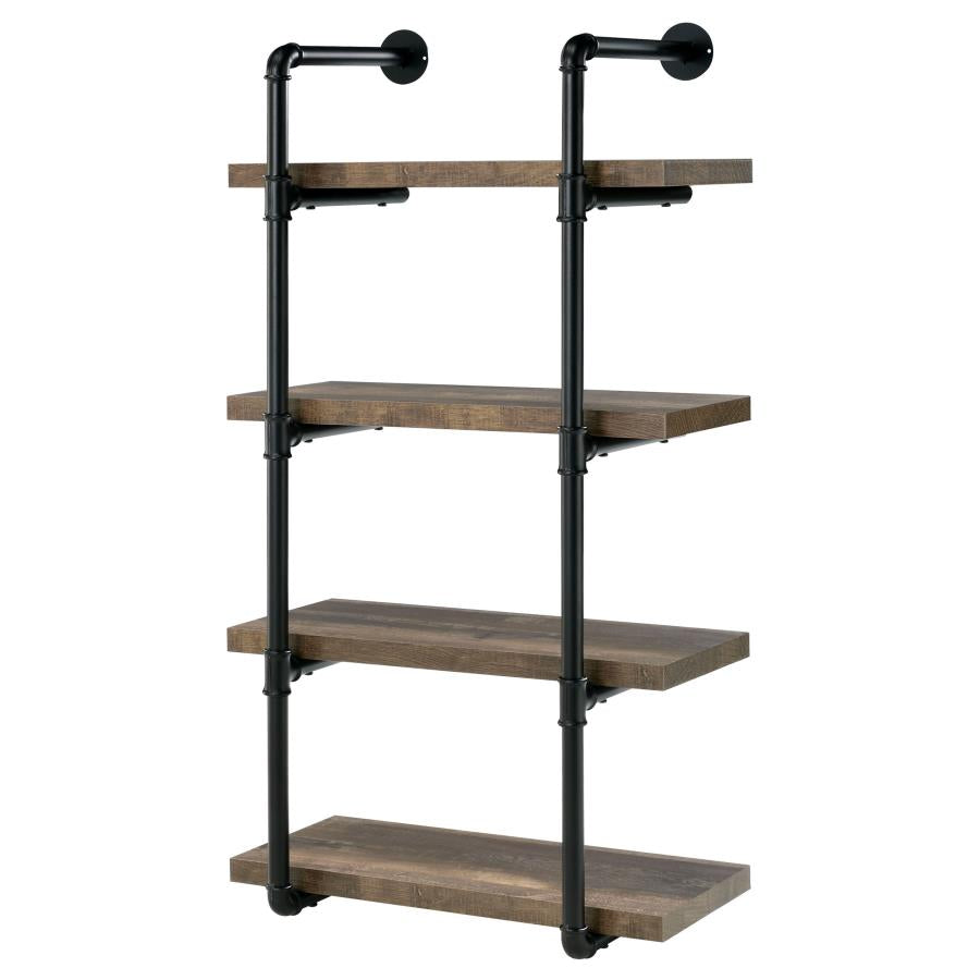 ELMCREST 24-INCH 4-SHELF WALL BOOKSHELF RUSTIC OAK